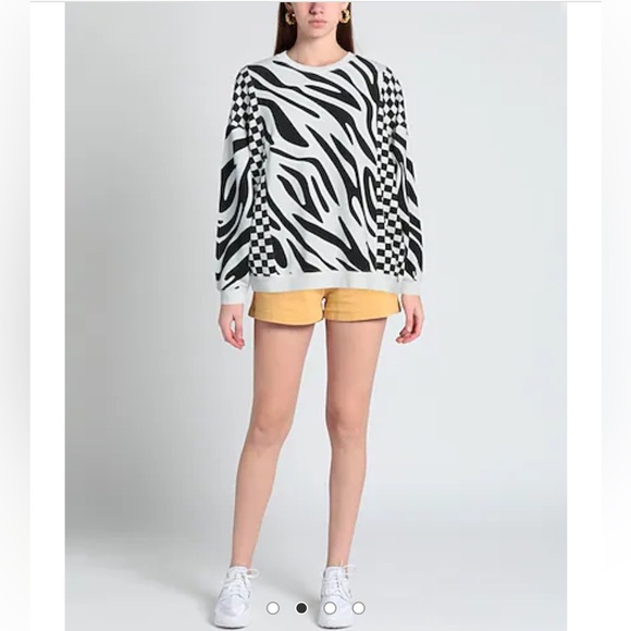R13 Sweaters - R13 Black & White Patterned Women's Sweater - Checkerboard and Zebra Print
